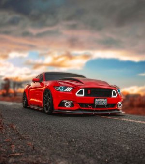 Ford Mustang Headlight Halo Kit - ORACLE Lighting - LED Halo Kit - Red - `15-`17